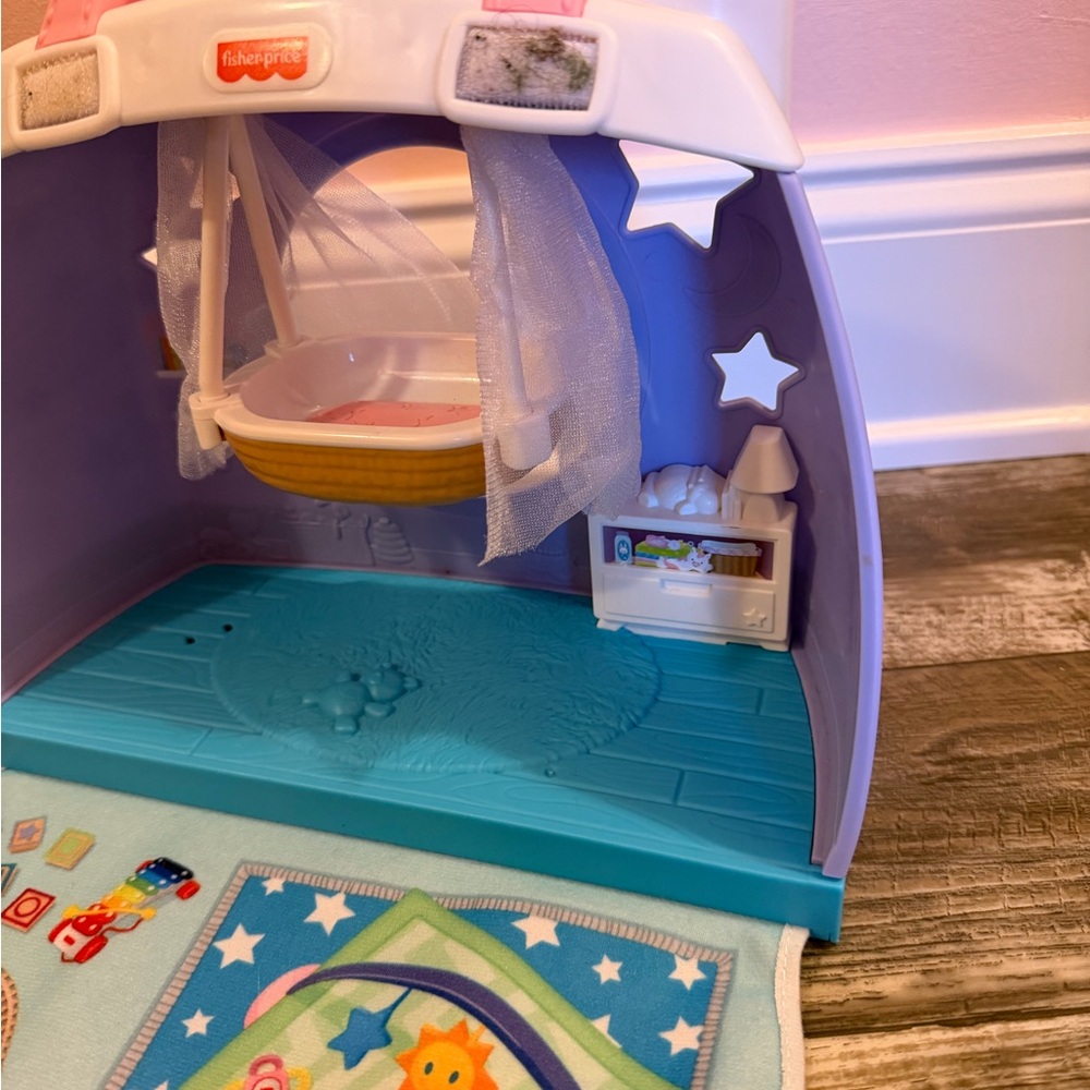 Fisher-Price Little People Baby Carry On Travel Nursery and Pink Kids Toy Set - Picture 3 of 5